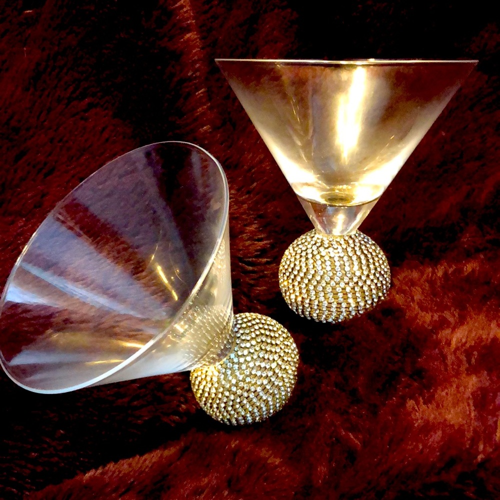 💎 SUPER FANCY BLING2 Grasslands GR Road Martini Glasses 🍸